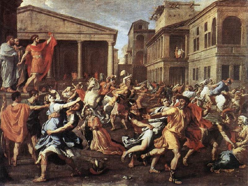 POUSSIN, Nicolas The Rape of the Sabine Women af oil painting picture